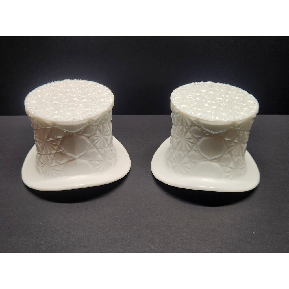 Fenton Daisy Button Top Hat Lot Of 6 Amberina x2 White x2 Yellow And Green - Picture 13 of 15